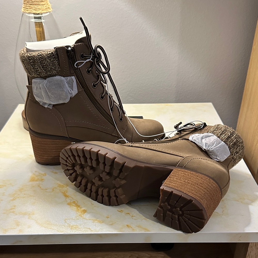 MIA Tan Lace Up Ankle Boots